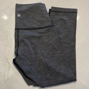 Dark heather gray high waisted Lululemon crop leggings